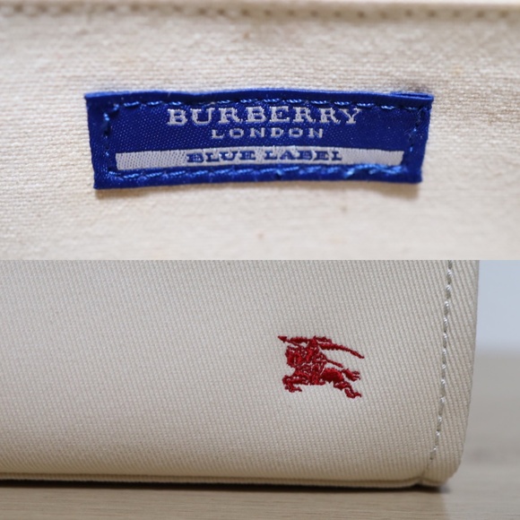 Burberry Blue Label Tote Hand Bag Canvas Beige - Picture 8 of 12